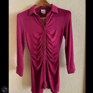 Sky to Moon Fuschia Pink Button Up Mini Dress | Size Small